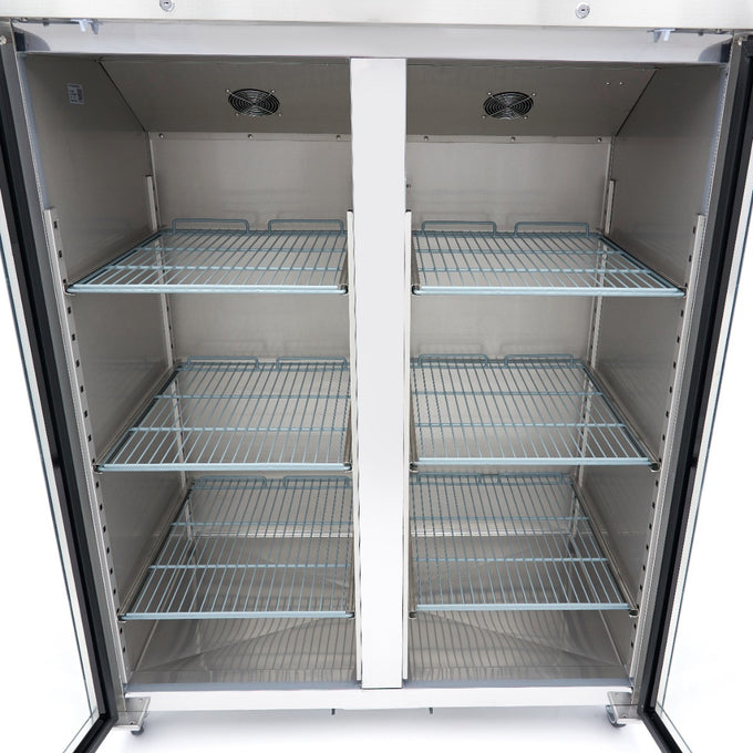 Réfrigérateur inox 1200L 2 portes en verre avec 6 étagères GN 2/1 - Contrôle numérique 350 W Maxima - vue 9 - Armoire réfrigérée positive pro CHR - Cuistéo