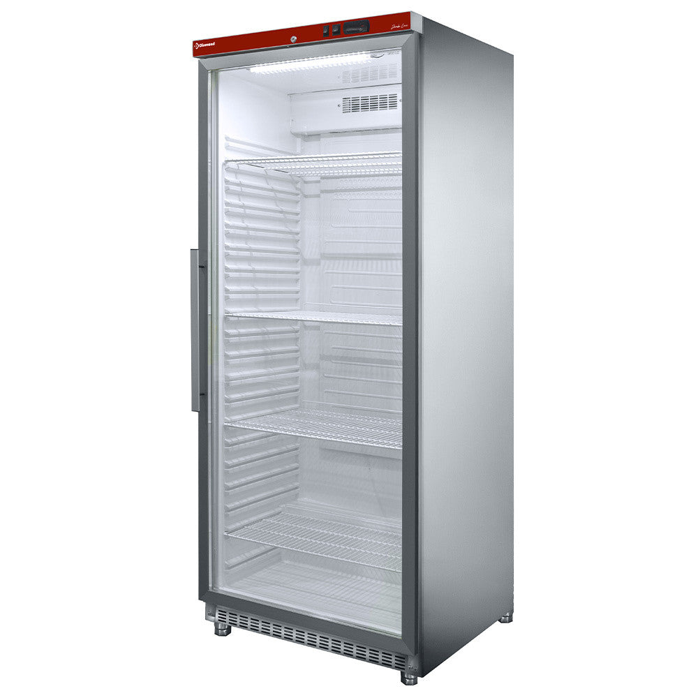 Armoire réfrigérée GN 2/1 600L inox avec porte vitrée réversible et régulation électronique - Diamond