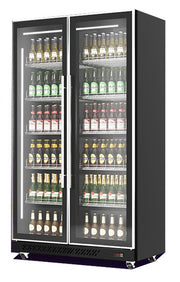Réfrigérateur 2 portes en verre noir 1100x600x1980 mm 758 L 0.475 kW Combisteel - Armoire à boissons professionnel CHR - matériel cuisine pro - Cuistéo