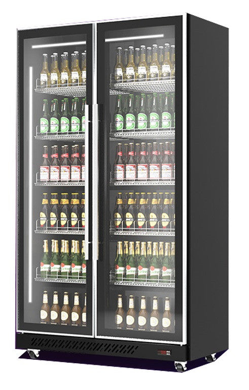 Réfrigérateur 2 portes en verre noir 1100x600x1980 mm 758 L 0.475 kW Combisteel - Armoire à boissons professionnel CHR - matériel cuisine pro - Cuistéo