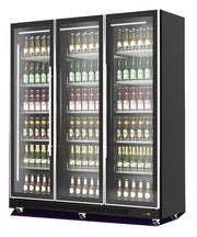 Réfrigérateur 3 portes en verre noir 1680x600x1980 mm 1173 L 0.58 kW Combisteel - Armoire à boissons professionnel CHR - matériel cuisine pro - Cuistéo