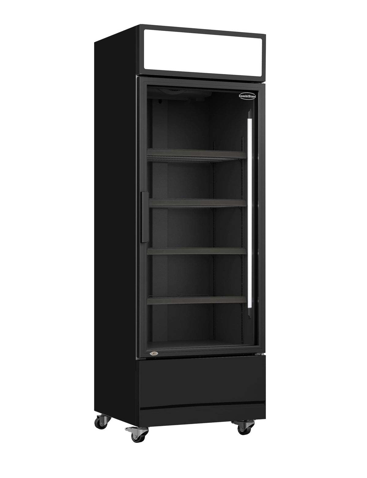 Réfrigérateur porte en verre 360L avec éclairage LED 4 grilles réglables refroidissement renforcé 610x610x1973 mm 0.285 kW Combisteel - Armoire réfrigérée positive professionnel CHR - matériel cuisine pro - Cuistéo