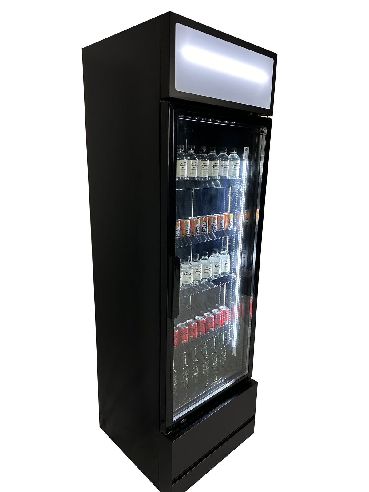Réfrigérateur porte en verre 360L avec éclairage LED 4 grilles réglables refroidissement renforcé 610x610x1973 mm 0.285 kW Combisteel - vue 3 - Armoire réfrigérée positive pro CHR - Cuistéo