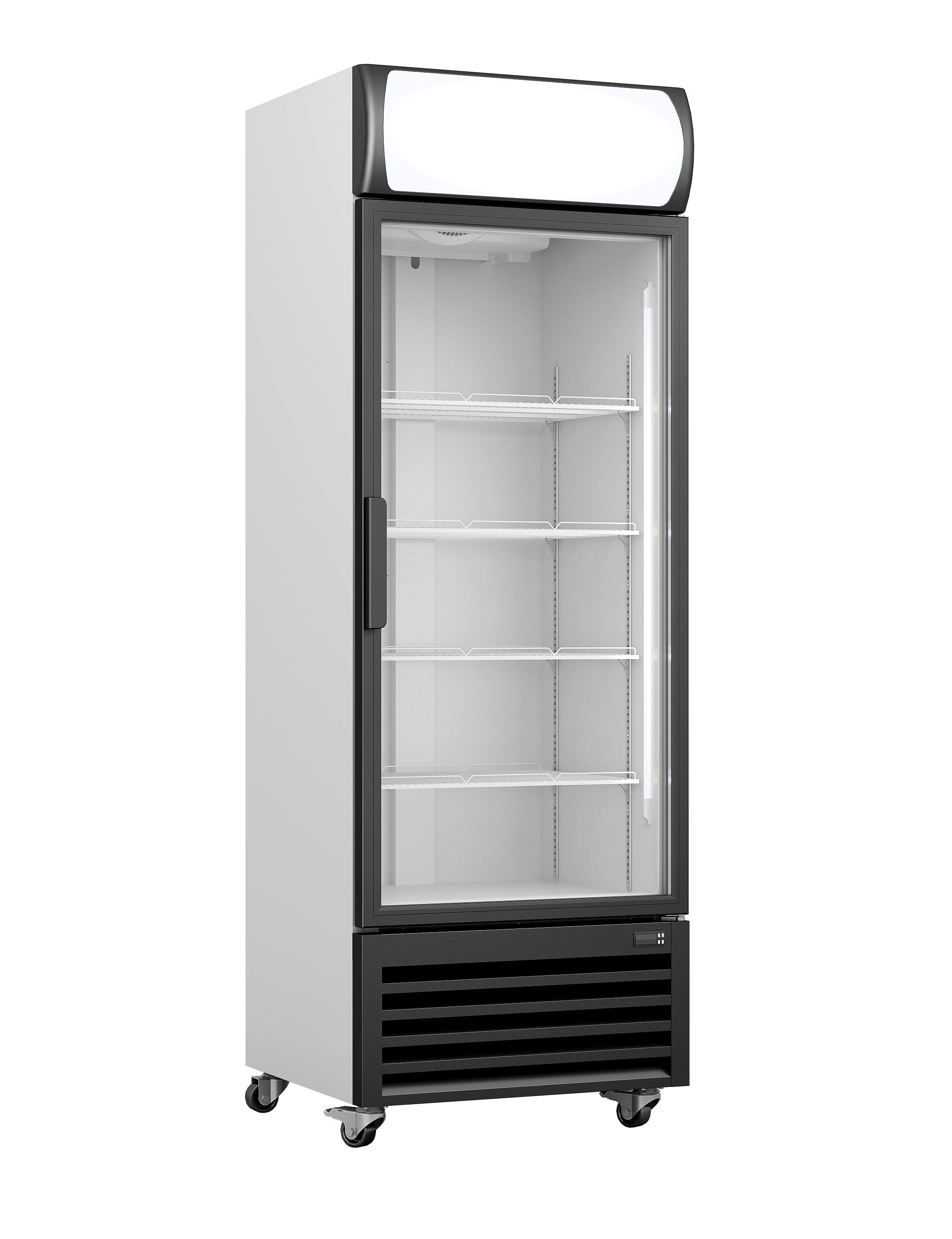 Réfrigérateur vitrine LED 335L 1 porte 4 étagères réglables contrôle numérique dégivrage auto inox Saro - Armoire réfrigérée positive professionnel CHR - matériel cuisine pro - Cuistéo