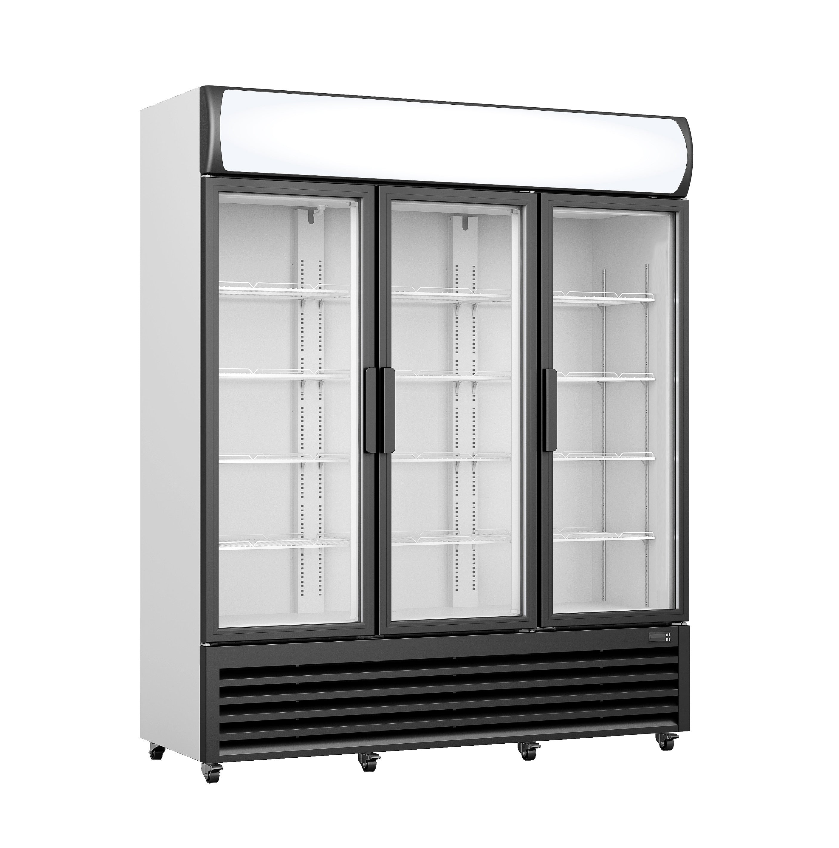 Réfrigérateur vitrine 975L 3 portes - Panneau publicitaire contrôle numérique Saro - Armoire réfrigérée positive professionnel CHR - matériel cuisine pro - Cuistéo