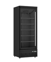 Réfrigérateur vitrine 459L 1 porte LED avec étagères réglables et contrôle numérique inox Saro - Armoire réfrigérée positive professionnel CHR - matériel cuisine pro - Cuistéo