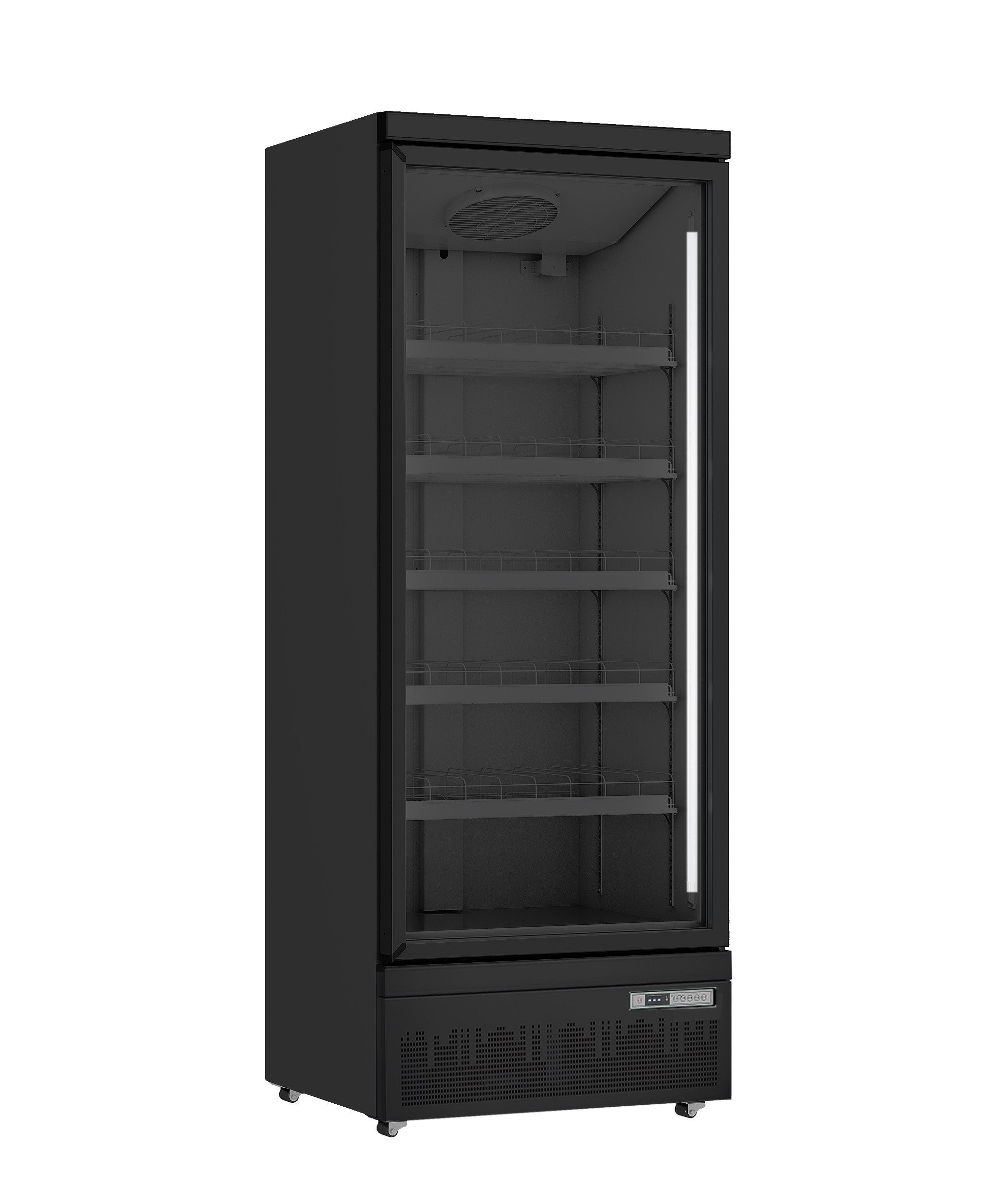 Réfrigérateur vitrine 459L 1 porte LED avec étagères réglables et contrôle numérique inox Saro - Armoire réfrigérée positive professionnel CHR - matériel cuisine pro - Cuistéo