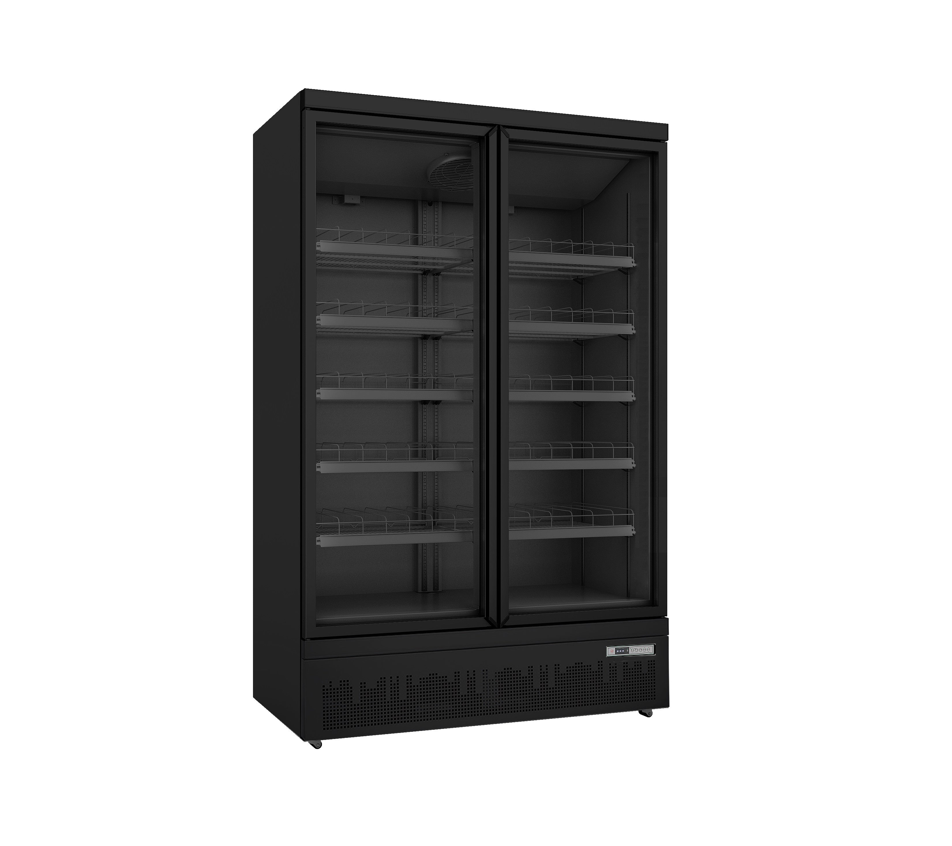 Réfrigérateur vitrine 809L 2 portes LED double vitrage 10 étagères contrôle numérique inox Saro - Armoire réfrigérée positive professionnel CHR - matériel cuisine pro - Cuistéo