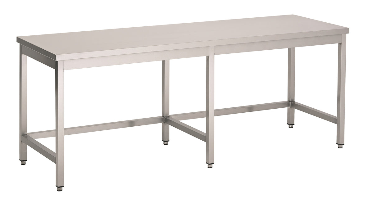 Plan de travail ouvert 2900 mm- 6 pieds inox Combisteel - Table inox avec étagère professionnel CHR - matériel cuisine pro - Cuistéo