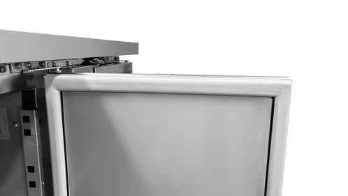 Table réfrigérée positive 2 portes GN 1/1 282 L avec dosseret - L 1360 x P 700 x H 850 mm - Unninox