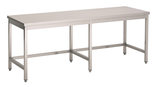 Plan de travail ouvert dessous 2500mm inox Combisteel - Table inox avec étagère professionnel CHR - matériel cuisine pro - Cuistéo