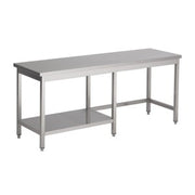 Table travail inox 1/2 étagère 2700x800 mm Combisteel - Table inox avec étagère professionnel CHR - matériel cuisine pro - Cuistéo
