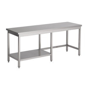 Table travail inox 1/2 étagère 2700x800 mm Combisteel - Table inox avec étagère professionnel CHR - matériel cuisine pro - Cuistéo