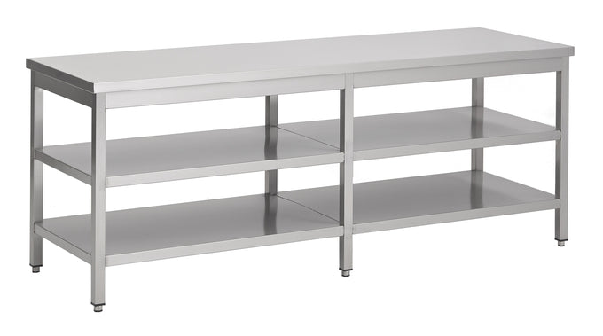 Plan de travail inox 2300x800x900 mm Combisteel - Table inox avec étagère professionnel CHR - matériel cuisine pro - Cuistéo