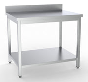 Plan travail étagère + dosseret 1200x600mm inox Combisteel - Table inox avec étagère professionnel CHR - matériel cuisine pro - Cuistéo