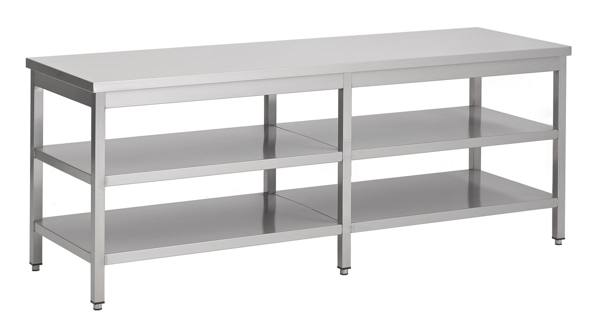 Table de travail inox 3 étages 2800mm Combisteel - Table inox avec étagère professionnel CHR - matériel cuisine pro - Cuistéo