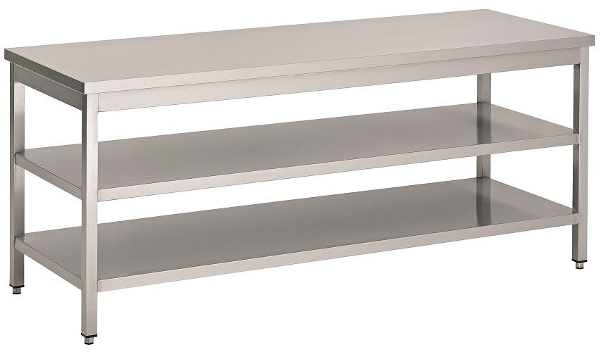 Table de travail 2 étagères inox 1200x800x900 mm Combisteel - Table inox avec étagère professionnel CHR - matériel cuisine pro - Cuistéo
