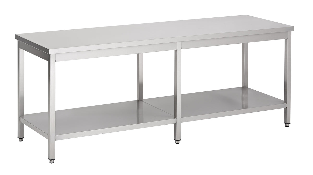 Table de travail étagère 2700 mm 6 pieds inox Combisteel - Table inox avec étagère professionnel CHR - matériel cuisine pro - Cuistéo