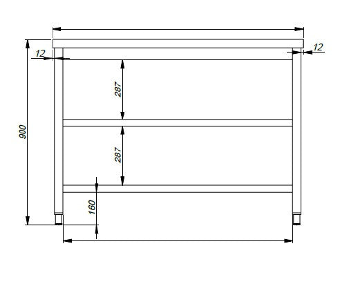 Table de travail étagères inox 1700x700x900 mm Combisteel - vue 2 - Table inox avec étagère pro CHR - Cuistéo