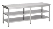 Table de travail étagères inox 2100x800x900 mm Combisteel - Table inox avec étagère professionnel CHR - matériel cuisine pro - Cuistéo