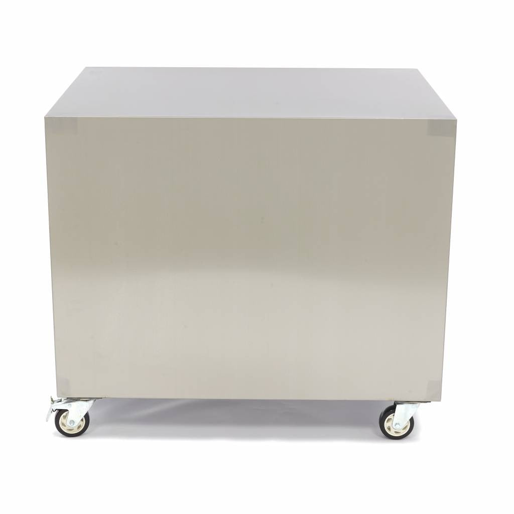 Table de machine en acier inoxydable - 60 x 80cm - sur roulettes 120 L Maxima - vue 4 - Table inox avec étagère pro CHR - Cuistéo