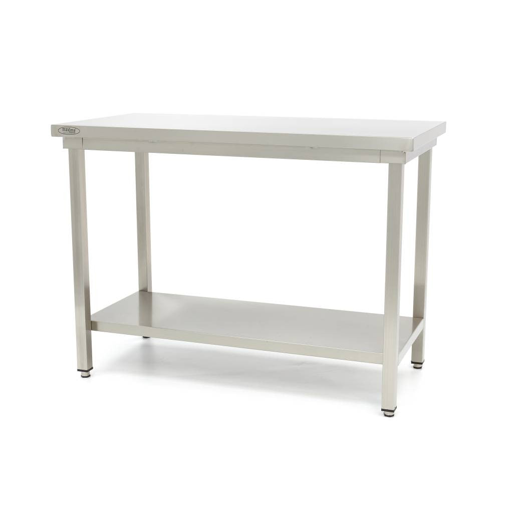 Table en acier inoxydable - 100 x 60 cm - Hauteur réglable 150 L Maxima - Table inox avec étagère professionnel CHR - matériel cuisine pro - Cuistéo