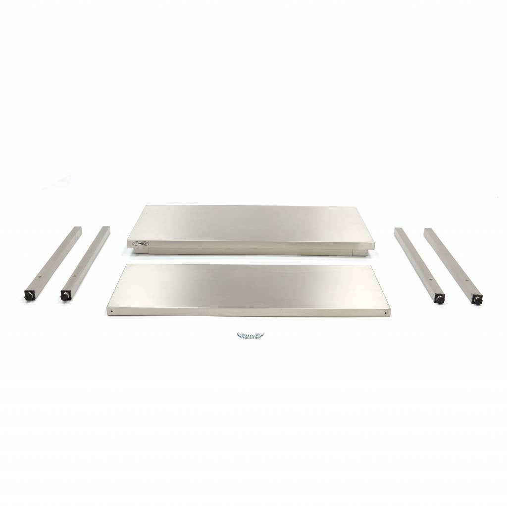 Table en acier inoxydable - 140 x 70cm - Hauteur ajustable 150 L Maxima - vue 2 - Table inox avec étagère pro CHR - Cuistéo