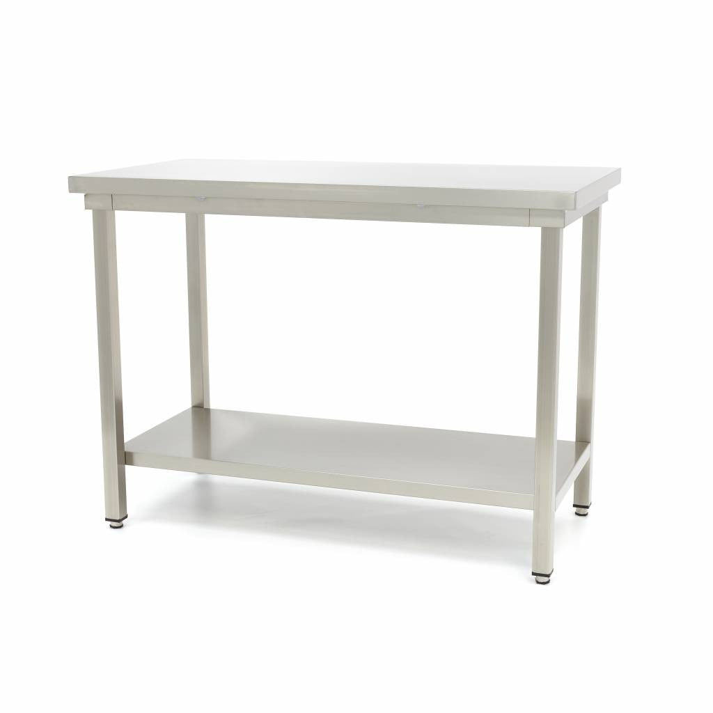 Table en acier inoxydable - 140 x 70cm - Hauteur ajustable 150 L Maxima - vue 3 - Table inox avec étagère pro CHR - Cuistéo