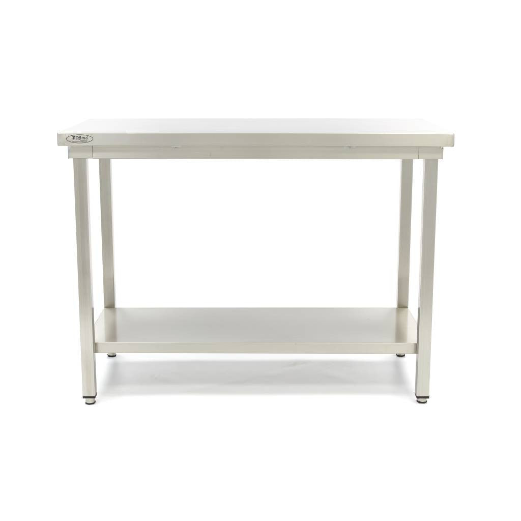 Table en acier inoxydable - 180 x 60 cm - Hauteur réglable 150 L Maxima - vue 3 - Table inox avec étagère pro CHR - Cuistéo