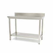 Table en acier inoxydable - 180 x 60 cm - Hauteur réglable - avec dosseret 150 L Maxima - Table inox avec étagère professionnel CHR - matériel cuisine pro - Cuistéo