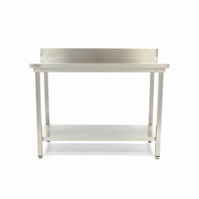 Table en acier inoxydable - 80 x 60cm - Hauteur réglable - avec dosseret 150 L Maxima - vue 3 - Table inox avec étagère pro CHR - Cuistéo