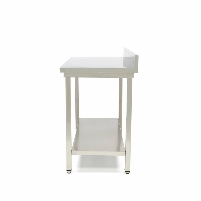 Table en acier inoxydable - 80 x 60cm - Hauteur réglable - avec dosseret 150 L Maxima - vue 4 - Table inox avec étagère pro CHR - Cuistéo