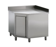 Plan de travail angle avec porte inox 1000x700x850 mm Combisteel - Table inox avec étagère professionnel CHR - matériel cuisine pro - Cuistéo