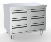 Plan de travail avec 6 tiroirs inox 1000x700x850 mm Combisteel - Meuble bas inox professionnel CHR - matériel cuisine pro - Cuistéo