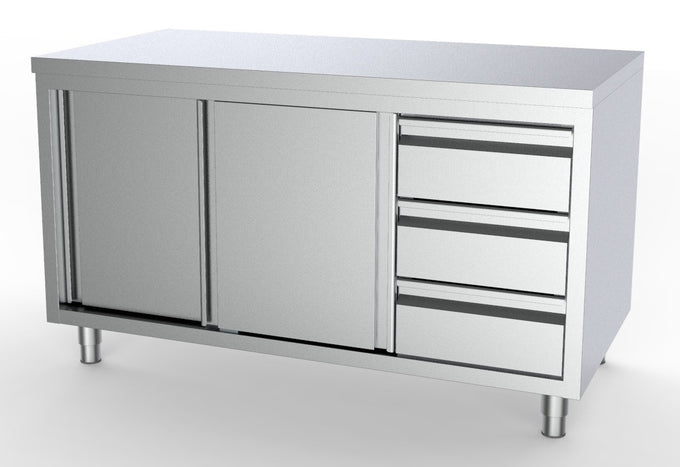 Plan de travail avec tiroirs inox 2000x700x850 mm Combisteel - Meuble bas inox professionnel CHR - matériel cuisine pro - Cuistéo