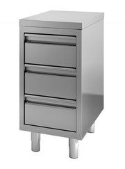 Meuble de travail 3 tiroirs inox 600mm Combisteel - Meuble bas inox professionnel CHR - matériel cuisine pro - Cuistéo