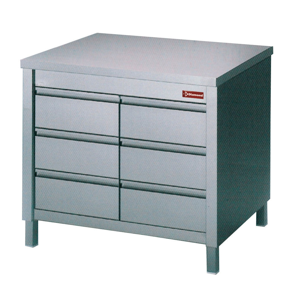 Table armoire avec 6 tiroirs GN 1 / 1 - Diamond