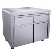 Armoire inox - 1000x700x850mm - 2 tiroirs - Porte coulissante - Sans dosseret Saro - Meuble bas inox professionnel CHR - matériel cuisine pro - Cuistéo