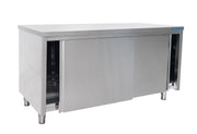Armoire inox - 1400x700x850mm - Porte coulissante - Étagère réglable Saro - Meuble bas inox professionnel CHR - matériel cuisine pro - Cuistéo