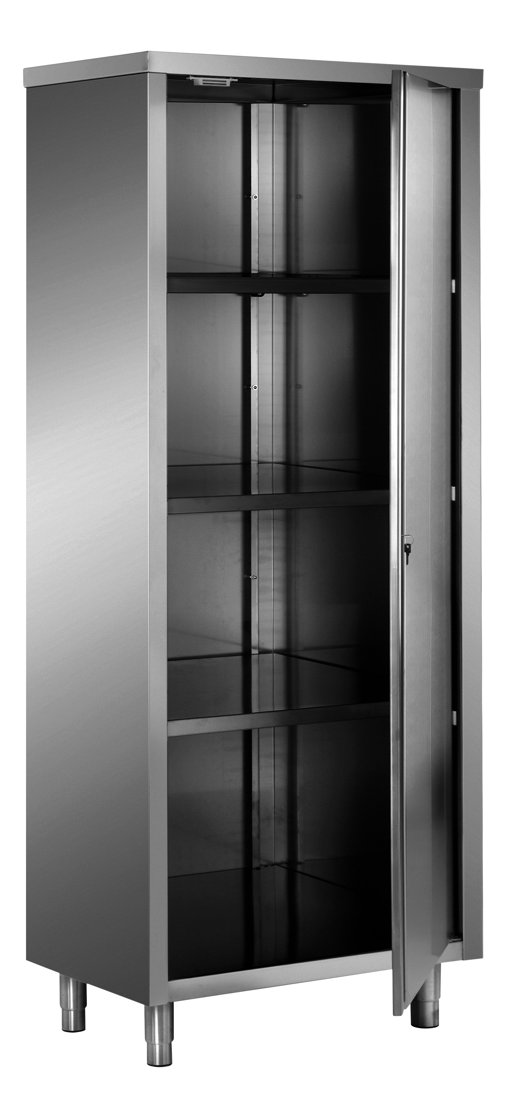 Armoire Inox - 500x600x2000mm - 1 Porte - 3 Étagères - AISI 430 Saro - Armoire réfrigérée professionnel CHR - matériel cuisine pro - Cuistéo