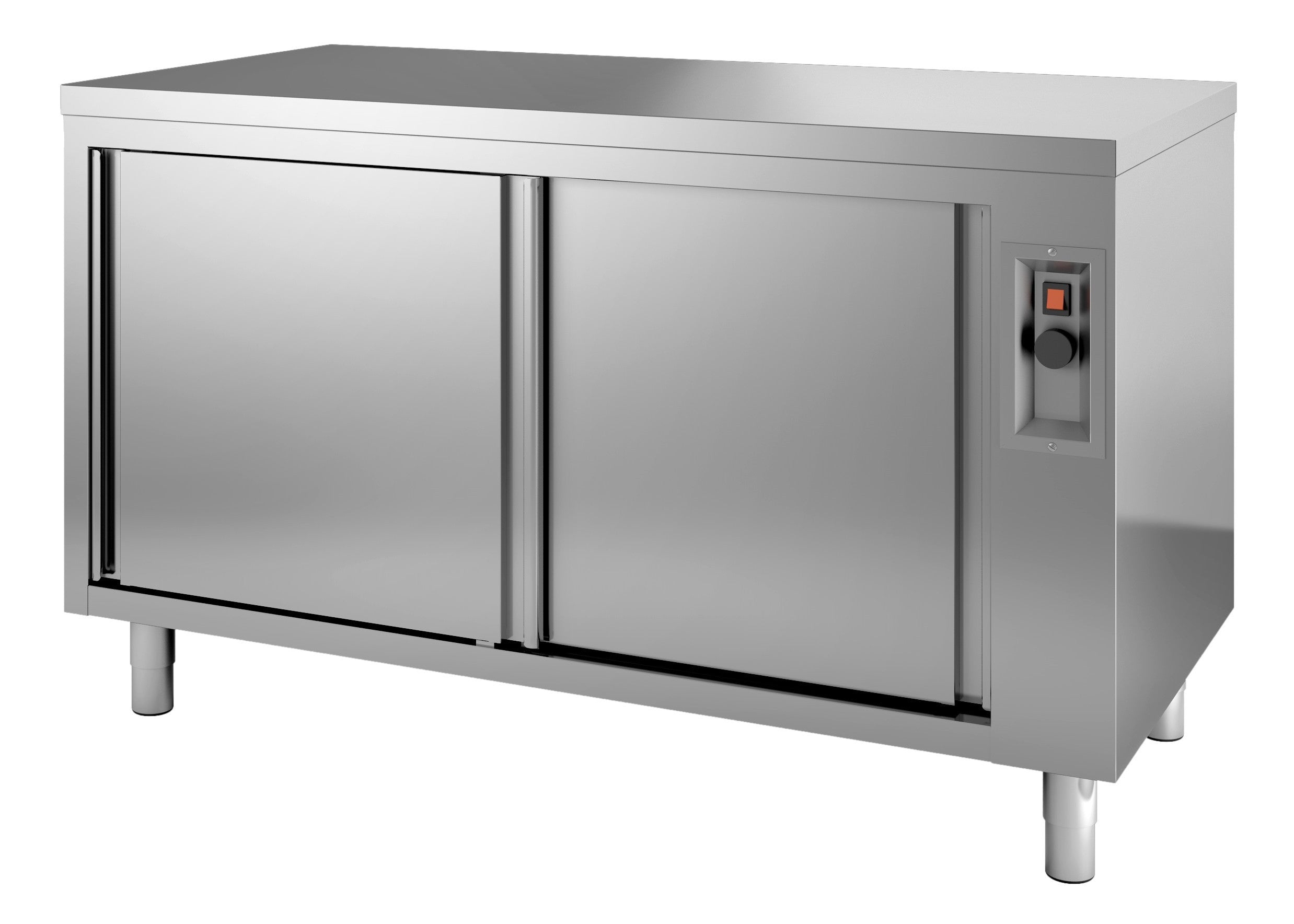 Armoire basse chauffante 1600x700 2.4 kW Combisteel - Table inox avec étagère professionnel CHR - matériel cuisine pro - Cuistéo