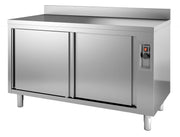 Meuble bas chauffant bord relevé 1200 inox 1200x700x850 mm 2.4 kW Combisteel - Table inox avec étagère professionnel CHR - matériel cuisine pro - Cuistéo