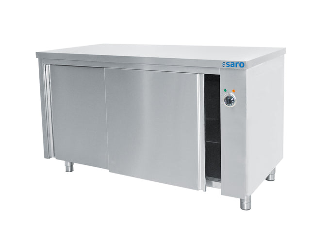 Armoire Chauffante - 1400x600x850mm - Isolation 40mm - 3kW - Ventilée Saro - Table inox avec étagère professionnel CHR - matériel cuisine pro - Cuistéo