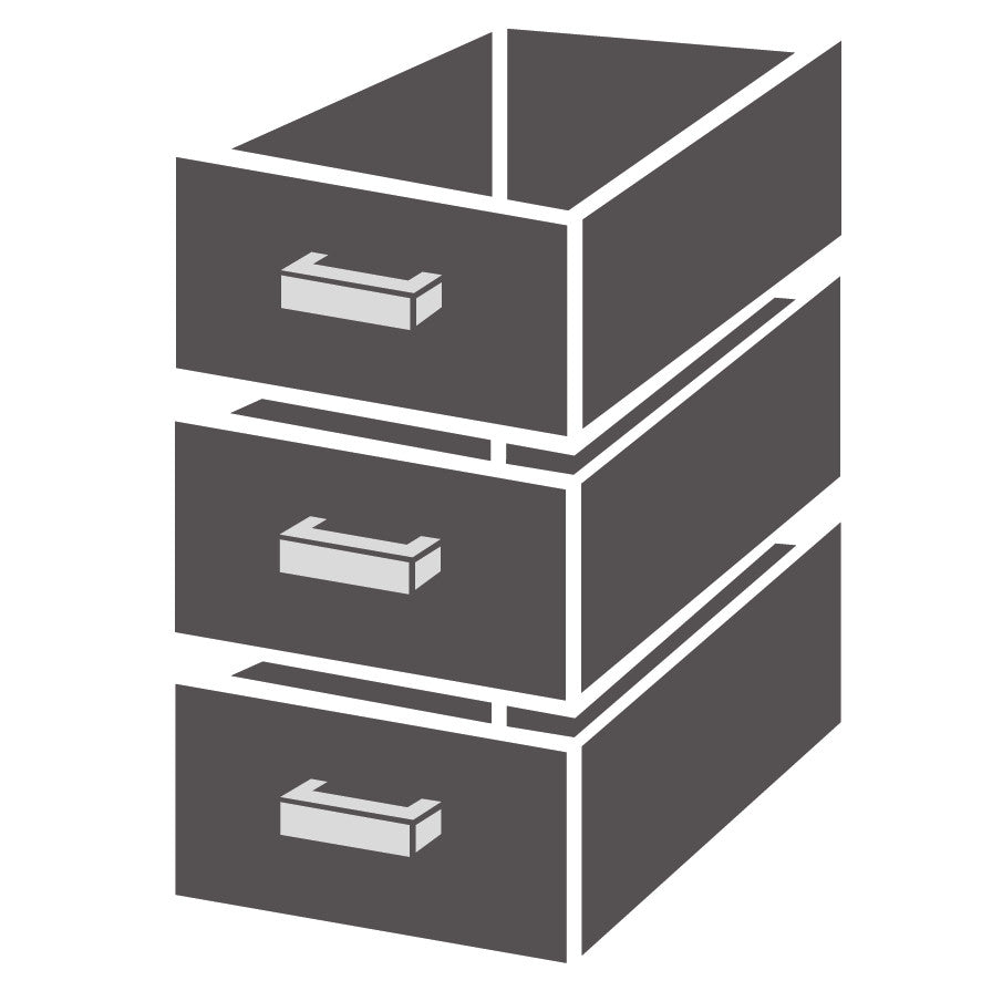 Bloc de tiroirs 1/3 monobloc soft closing 400x585x190 mm Combisteel - Table inox avec étagère professionnel CHR - matériel cuisine pro - Cuistéo