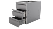 Bloc de tiroirs 3 tiroirs pour table 600 inox 1200x700x900 mm Combisteel - Table inox avec étagère professionnel CHR - matériel cuisine pro - Cuistéo