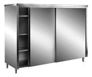 Armoire Inox - 1600x600x2000mm - Portes Coulissantes - Toit Plat - AISI 430 Saro - Armoire réfrigérée professionnel CHR - matériel cuisine pro - Cuistéo