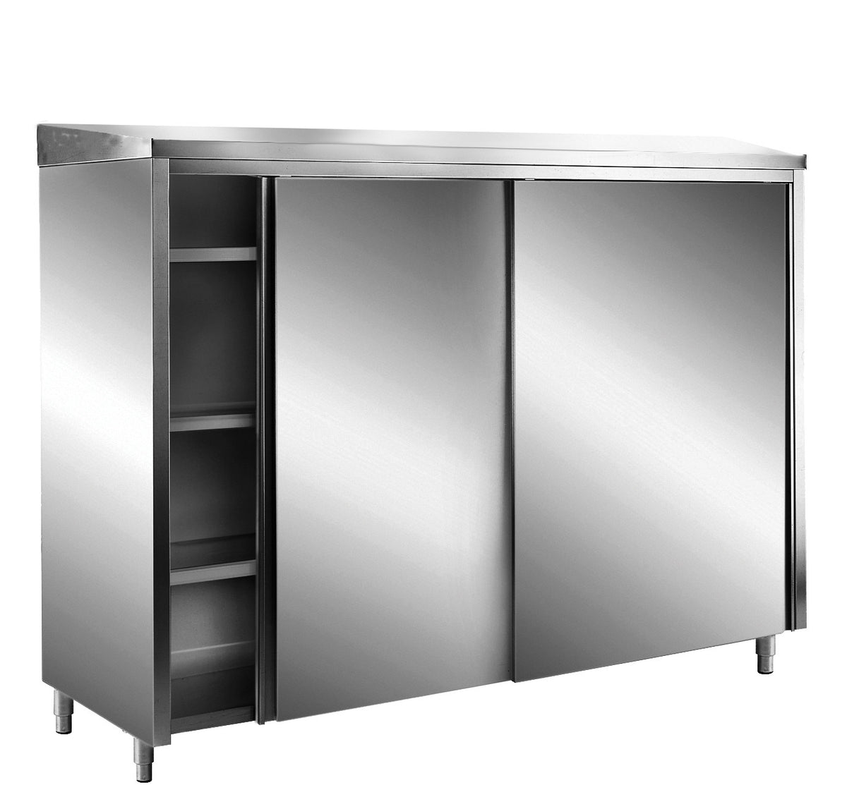 Armoire Inox - 1000x700x2140mm - Portes Coulissantes - Toit Incliné - AISI 430 Saro - Armoire réfrigérée professionnel CHR - matériel cuisine pro - Cuistéo