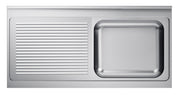 Evier à droite 1400x 700 mm inox Combisteel - Table inox avec étagère professionnel CHR - matériel cuisine pro - Cuistéo