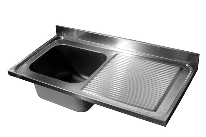 Evier à gauche inox 1200X 700mm Combisteel - vue 2 - Table inox avec étagère pro CHR - Cuistéo