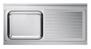 Evier à gauche 1400x 700 mm inox Combisteel - Table inox avec étagère professionnel CHR - matériel cuisine pro - Cuistéo